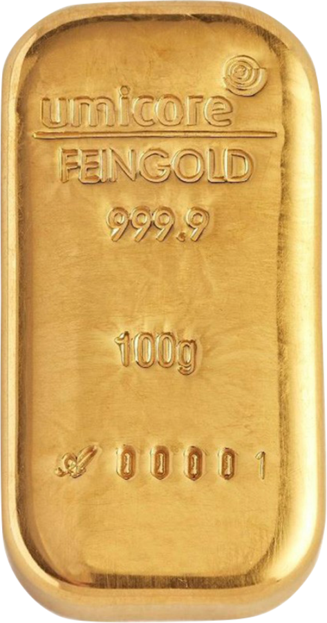 Uberman Gold 100g Goldbarren Umicore (Gussbarren) | LBMA-zertifiziert
