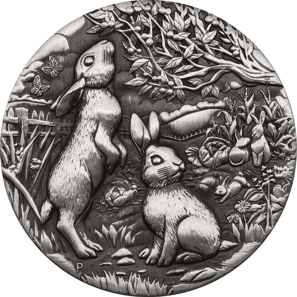 2 Unze Silber Lunar III Hase 2023 AF (Auflage: 1.888 | Antik Finish)